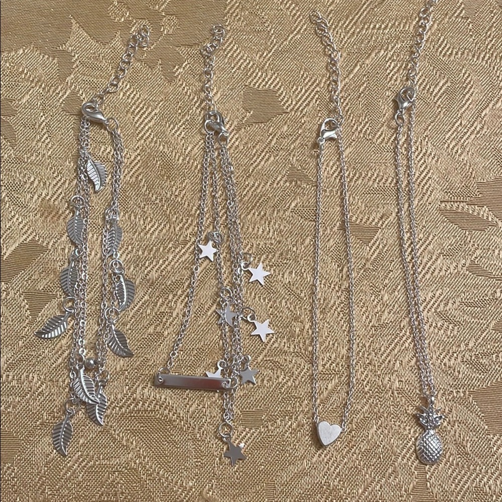 Silver Charm ankle bracelet